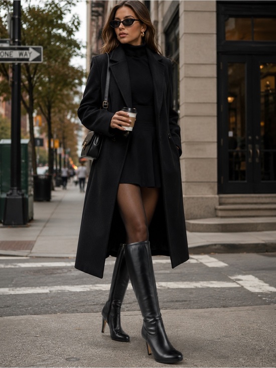 Cole Haan Shoes - Cole Haan Nike Air Knee High Leather Heeled Boots Black 7.5B
